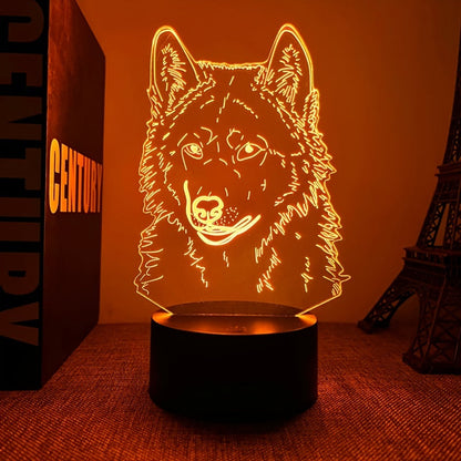 Skorter | WolfLight - 3D Night Lamp with Touch Control and Black Base