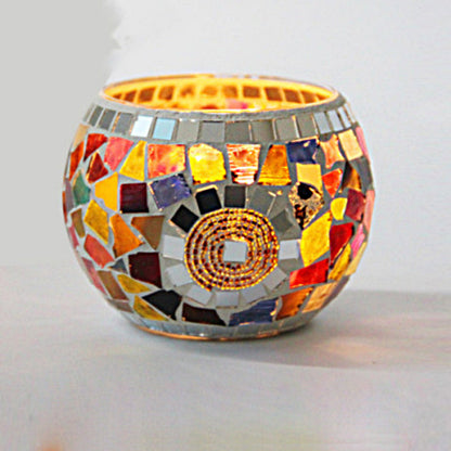 Skorter | European Retro Glass Mosaic Tealight Holder