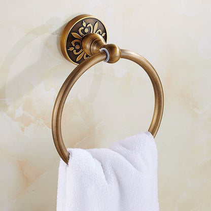Skorter | Antique Bronze Bathroom Hardware Set – Towel Holder, Toilet Paper Holder, Brush Holder | Space-Saving Aluminum Bath Accessories