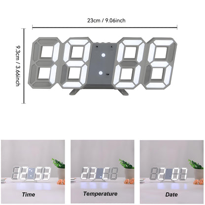 Skorter | DigiTime - LED 3D Digital Clock with Calendar & Temperature Display