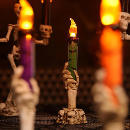 Skorter | Halloween Ghost Hand Electronic Skeleton Candle Halloween Party Bar Props Decoration Glitter Lamp