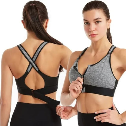 Skorter | Wireless Support Super Tight Impact Resistant Zip Sports Bra