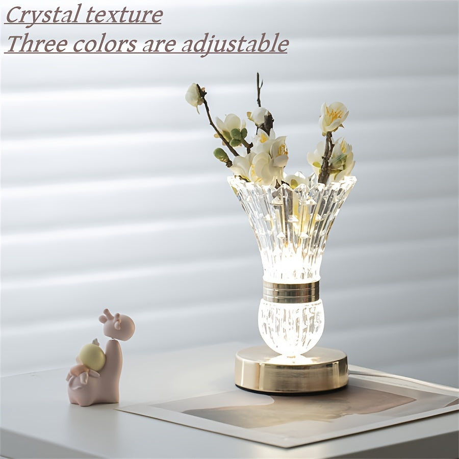 Skorter | CrystalGlow - Modern LED Crystal Table Lamp with Dimmer Lighting