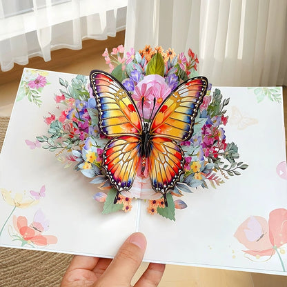 Skorter |  Vibrant 3D  Butterfly & Daisy Pop-Up Greeting Card