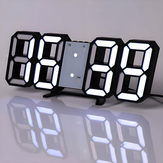 Skorter | DigiTime - LED 3D Digital Clock with Calendar & Temperature Display