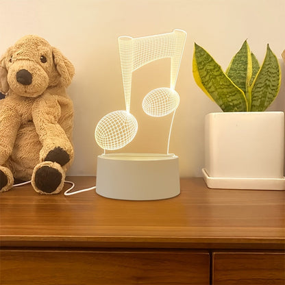 Skorter | LumiNote - Acrylic Music Note Night Light, 3D LED Frame, USB-Powered