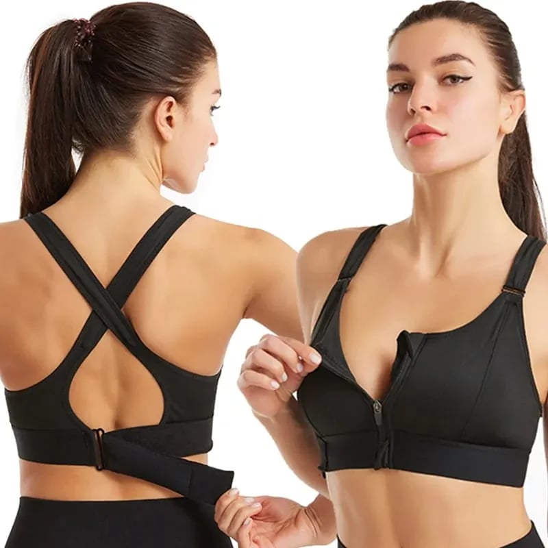 Skorter | Wireless Support Super Tight Impact Resistant Zip Sports Bra