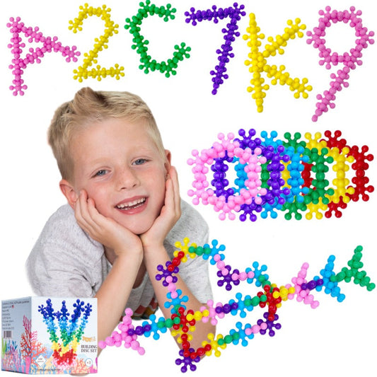 Skorter | 100 Pieces Building Discs Set - Multi-colored Connectable Block Bricks