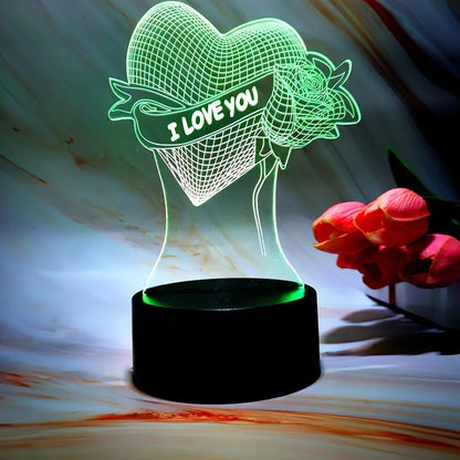 Skorter | HartLicht - 3D LED Illusion Lamp with Touch Control, 7 Colors & USB/Battery Power