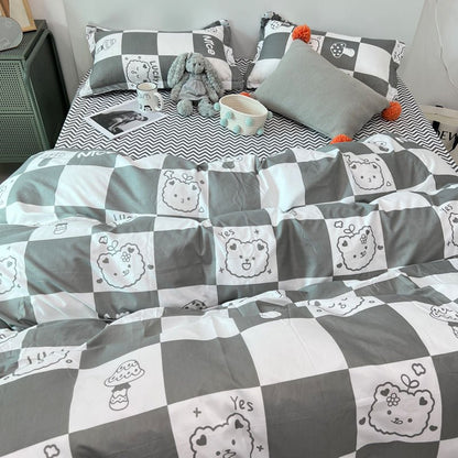 Skorter | Abstract Chessboard Single Bed Linen Set
