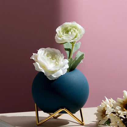 Skorter | Abstract Colors Ceramic Flower Pots with Stand