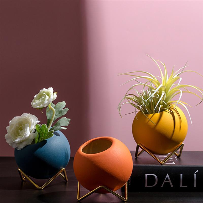 Skorter | Abstract Colors Ceramic Flower Pots with Stand
