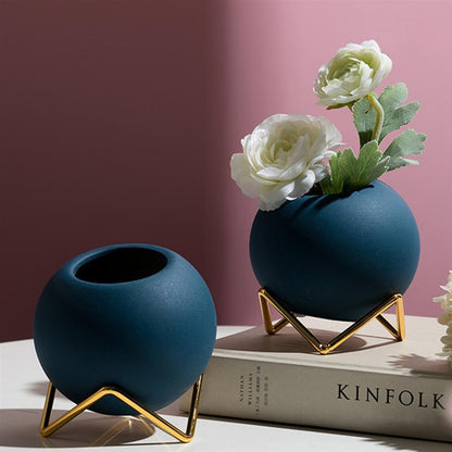Skorter | Abstract Colors Ceramic Flower Pots with Stand