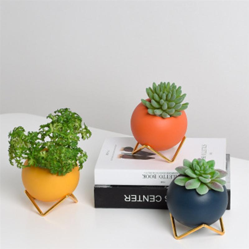 Skorter | Abstract Colors Ceramic Flower Pots with Stand