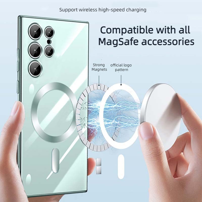 Skorter | Transparent Luxury Coating Magnetic Cover for Samsung