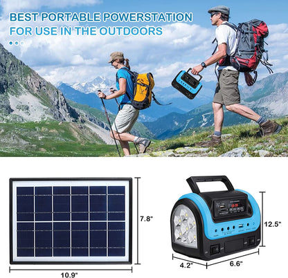 Skørter | Portable solar generator with flashlight for home use camping emergency