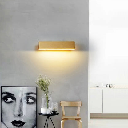 Skorter | Aqsa Minimalist LED Wall Lamp - Black/Gold/Brown, Bedroom, Metal