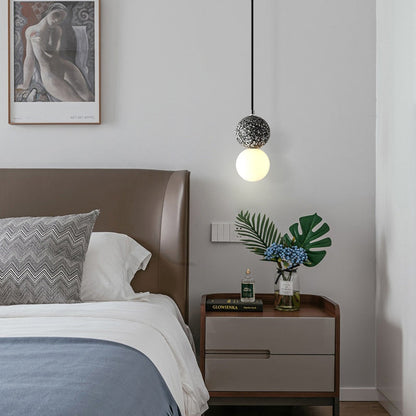 Skorter | Aurora Small Modern LED Ceiling Lamps - Black and White Glass for Dining Table