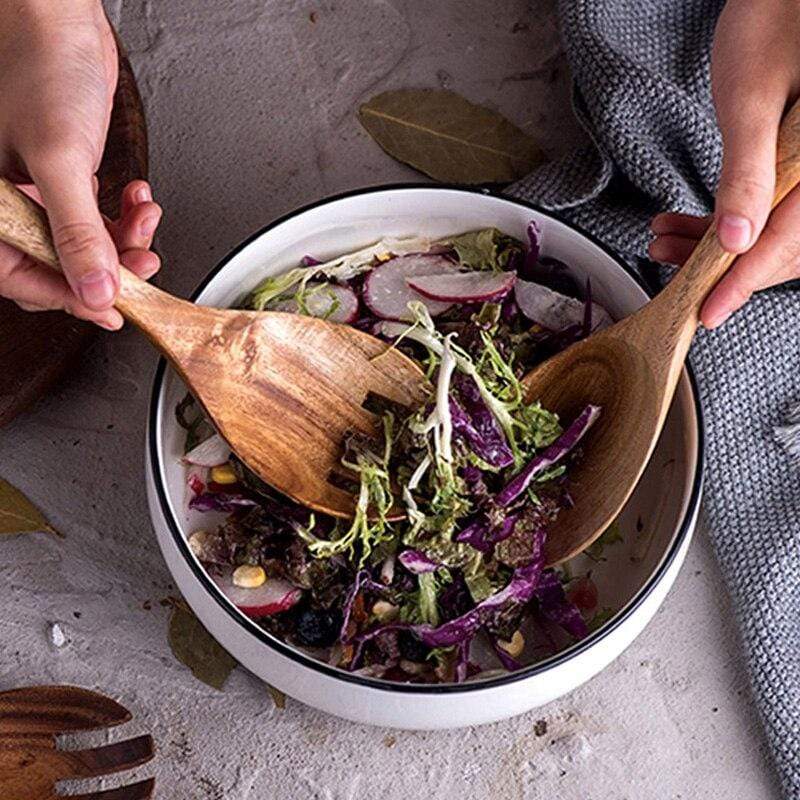 Skorter | Acacia Wood Salad Set - Handmade - Sustainable - Perfect For Every Kitchen