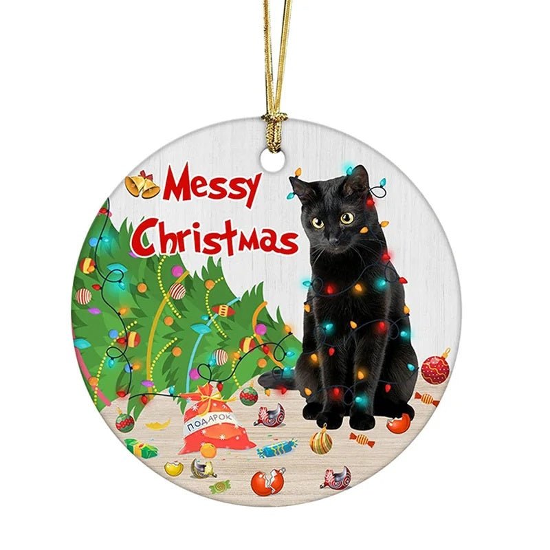 Skorter | Acrylic Black Cat Christmas Ornaments Set – Adorable Tree Pendants for Weddings, Parties, and Festive Home Décor