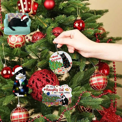 Skorter | Acrylic Black Cat Christmas Ornaments Set – Adorable Tree Pendants for Weddings, Parties, and Festive Home Décor