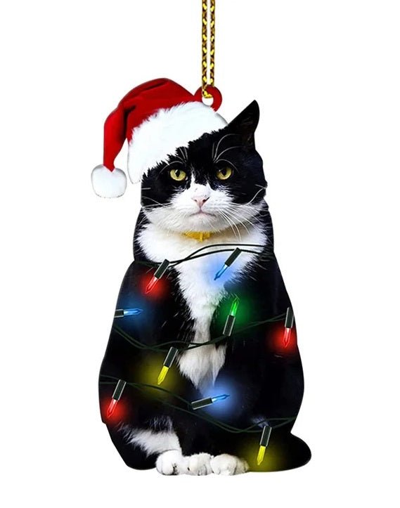 Skorter | Acrylic Black Cat Christmas Ornaments Set – Adorable Tree Pendants for Weddings, Parties, and Festive Home Décor