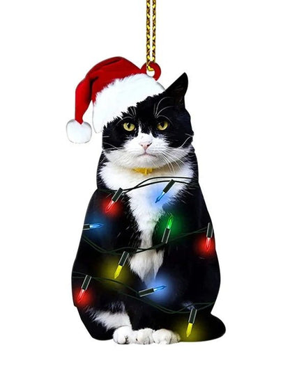 Skorter | Acrylic Black Cat Christmas Ornaments Set – Adorable Tree Pendants for Weddings, Parties, and Festive Home Décor