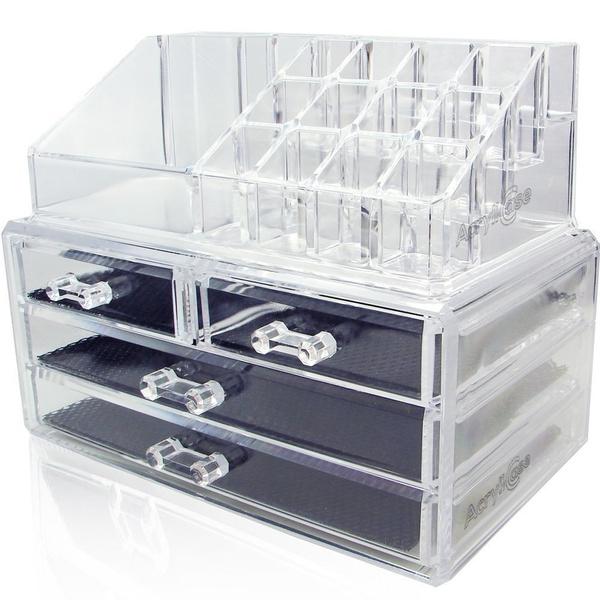 Skorter | 2-Pack: Acrylic Makeup Organizer Cosmetics Jewelry Display Box