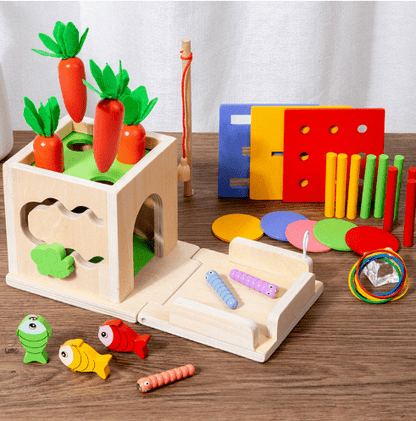 Skorter | ActivityCube – Montessori wooden learning toy with 8 activities for babies from 6 months