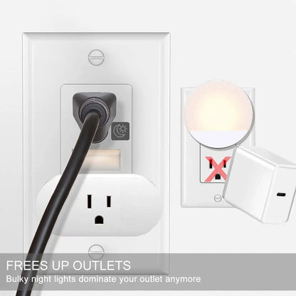 Skorter | 4 Pack LED Night Light Wall Outlet - Easy to Install, Standard Electrical Outlet with Night Light