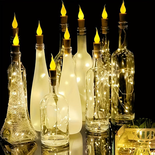 Skorter | 10 pcs LED Bottle Lights – Battery Powered Christmas and Party Decoration