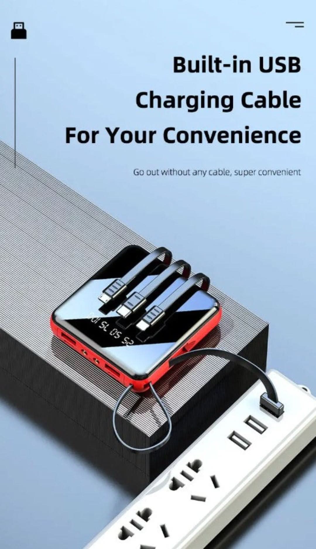 Skorter | Mini Power Bank | 4-Cable 20000 Mah