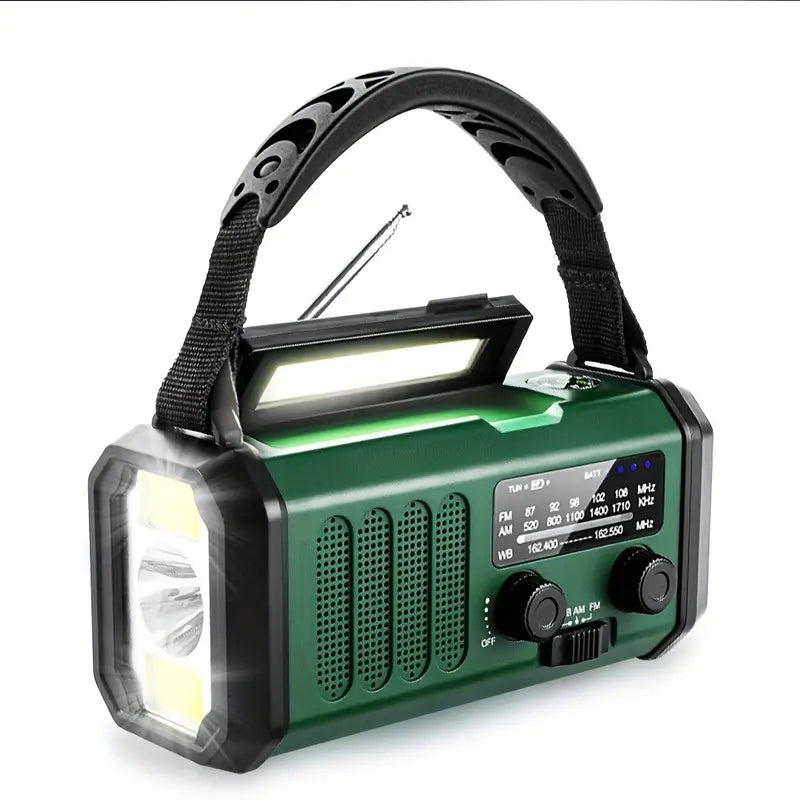 Skorter | Solar emergency radio with power bank – crank radio with LED flashlight for camping & outdoor