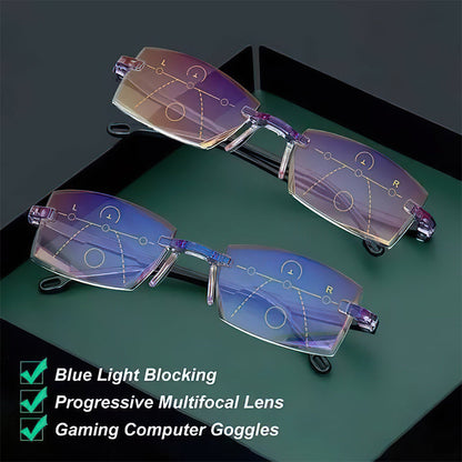 Skorter | Advanced Anti-Blue Light Multifocal Reading Glasses - SapphireView