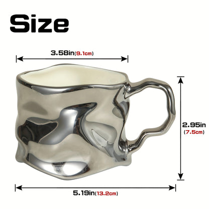 Skorter | CreArt Mug – Handmade Ceramic Coffee Mug with Unique Crinkled Design