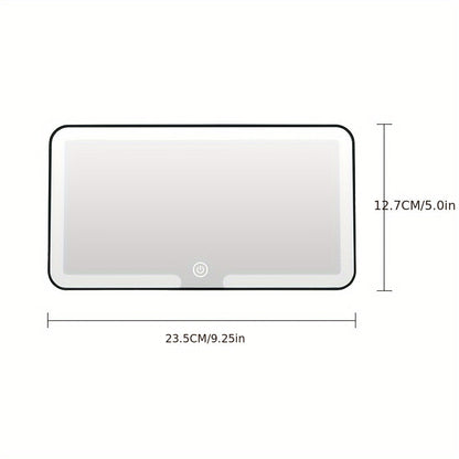 Skorter | Car Sunshade Makeup Mirror with 3 Light Modes – LED Adjustable, USB Charging Capability, Portable Design