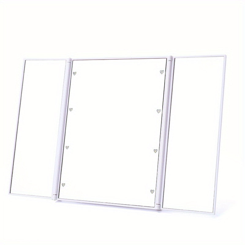 Skorter | Tri-Fold LED Makeup Mirror – Portable Folding Trifold Mirror with Lighting