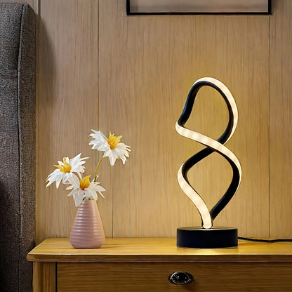 Skorter | SpiraLux - Modern Spiral Table Lamp with Wood Color Settings