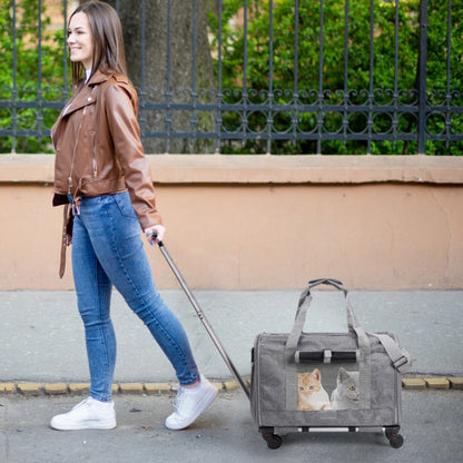Skorter | Fly approved rolling pet carrier with telescopic handle shoulder strap