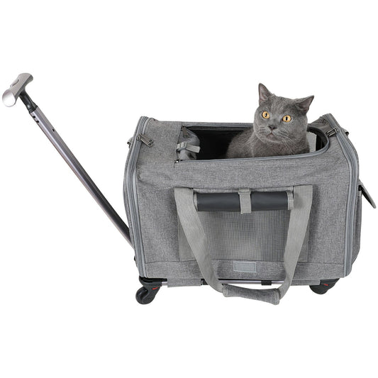 Skorter | Fly approved rolling pet carrier with telescopic handle shoulder strap