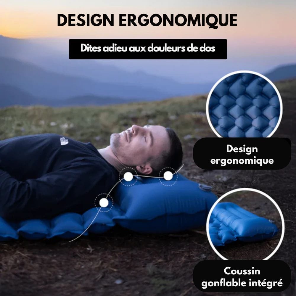 Skorter | AirTrek Mat – Inflatable Camping Mattress with Foot Pump & Built-In Pillow