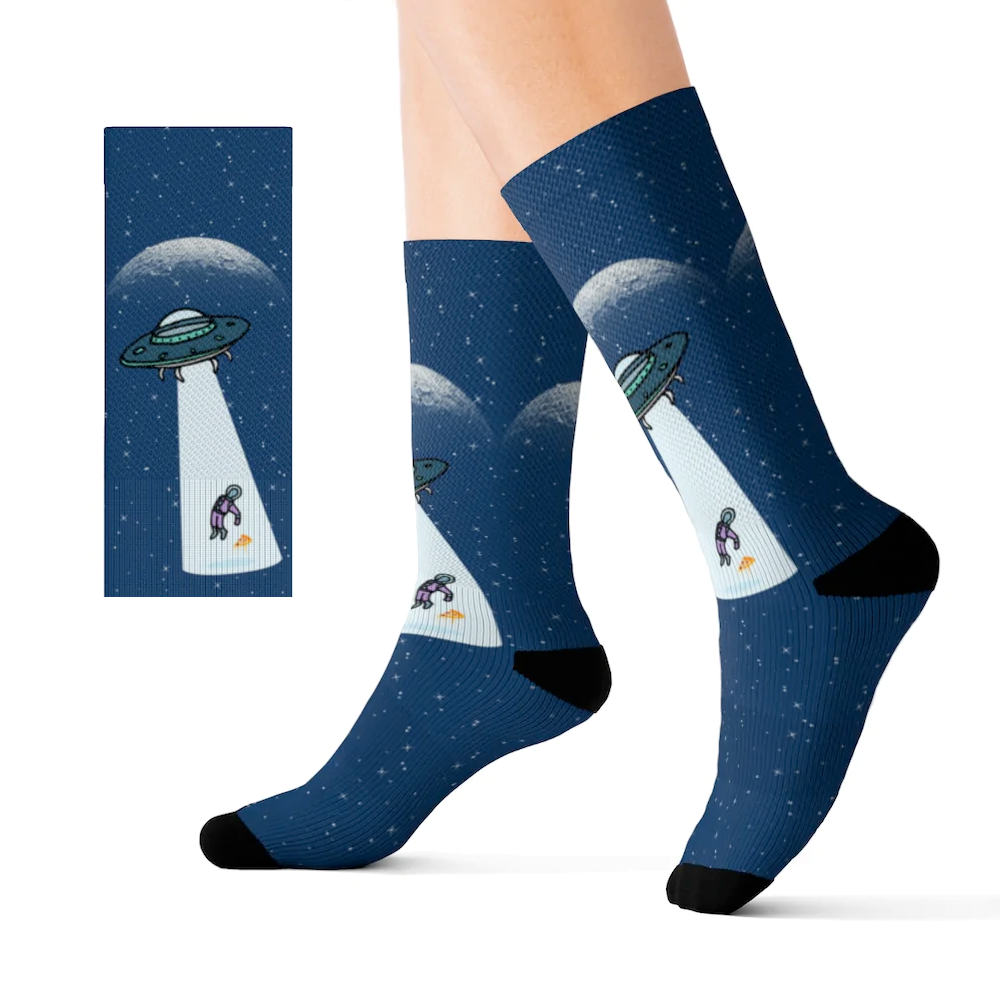 Skorter | Abduction with Pizza Fun Novelty Socks