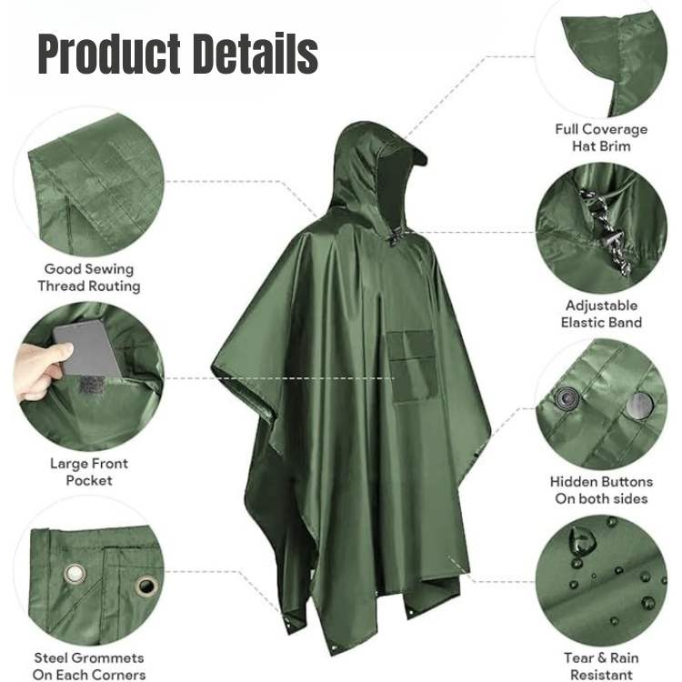 Skorter | All-Terrain Trek Poncho | Waterproof, Packable & Lightweight for Outdoor Adventures and Emergency Preparedness