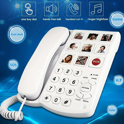 Skorter | Amplified One Button Touch Big Button Corded Telephone with Speaker