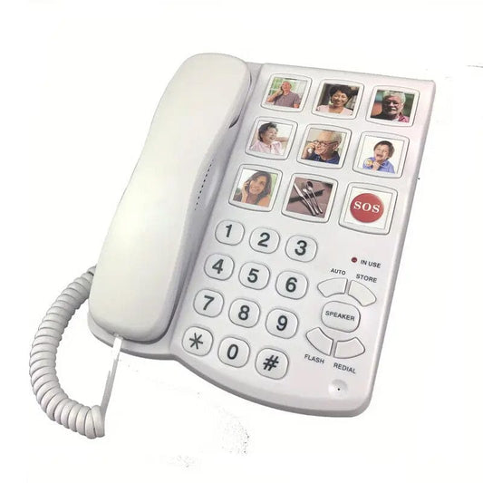 Skorter | Amplified One Button Touch Big Button Corded Telephone with Speaker