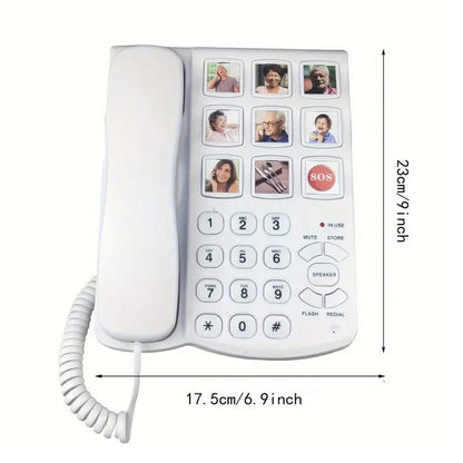 Skorter | Amplified One Button Touch Big Button Corded Telephone with Speaker