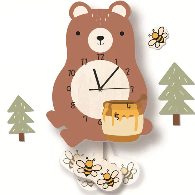 Skorter | Wall Clock - ZooTime - Cute Animal Design - Perfect for Children's Room