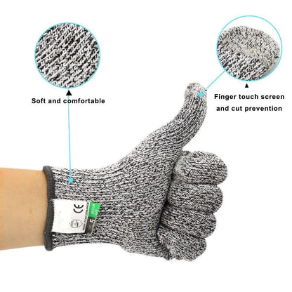 Skorter | Anti-Cut Gloves 5 Degree Safety Cut Resistant Puncture Resistant Stainless Steel
