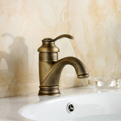 Skorter | Antique Brass Tap Bathroom Fixtures Faucet Sink Mixer Tap