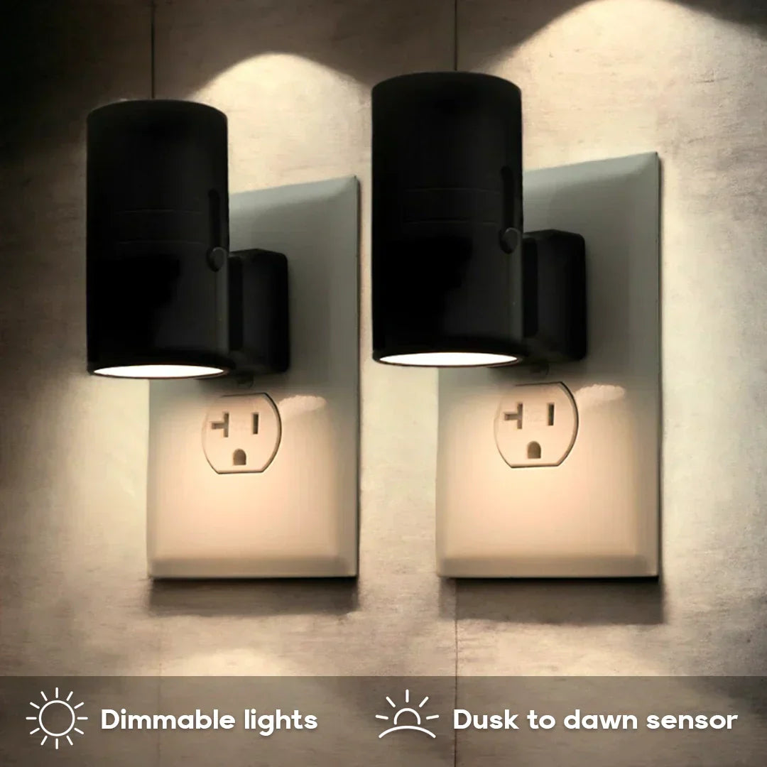 Skorter | Dimmable Plug-In Night Light with Motion Sensor - LED Light for Bedrooms, Hallways, and Stairs